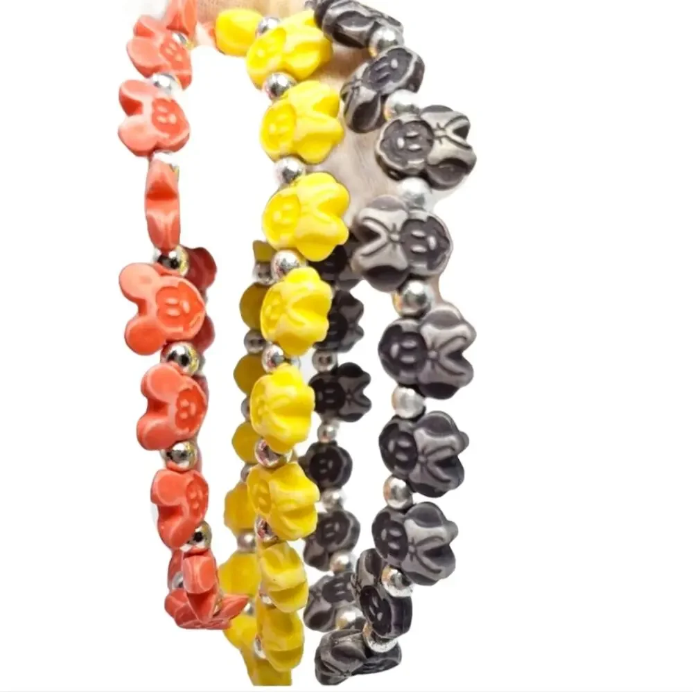 Disney Mickey and Minnie Mouse Beaded Bracelet Set